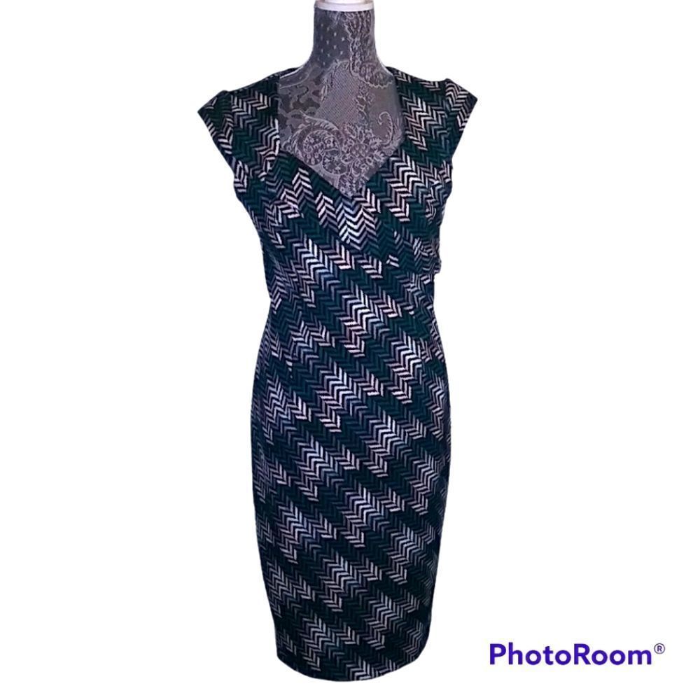 White House Black Market Teal Pencil Dress